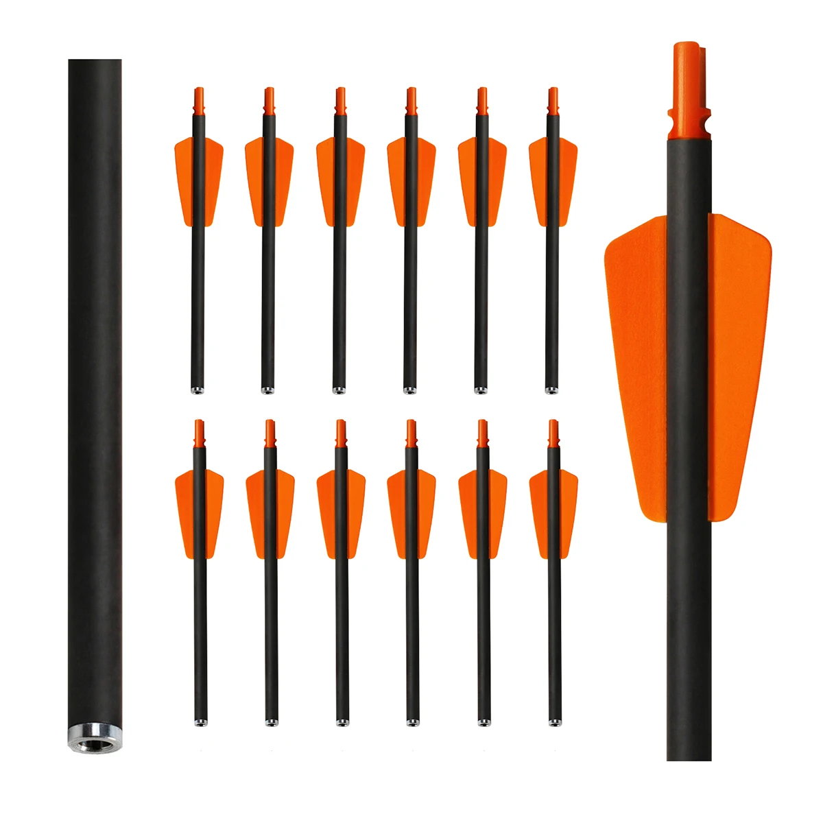 

7.5" Archery Pure Carbon Arrows Bolts ID 7.48mm Short Hunting Arrows for Crossbow Outdoor Shooting Sports