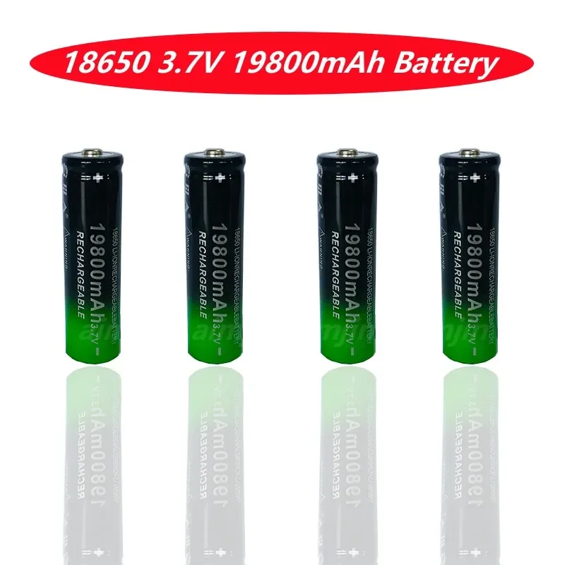 18650 Lithium Batteries Flashlight 18650 Rechargeable-Battery 3.7V 19800 Mah for Flashlight + USB Charger +Free Delivery