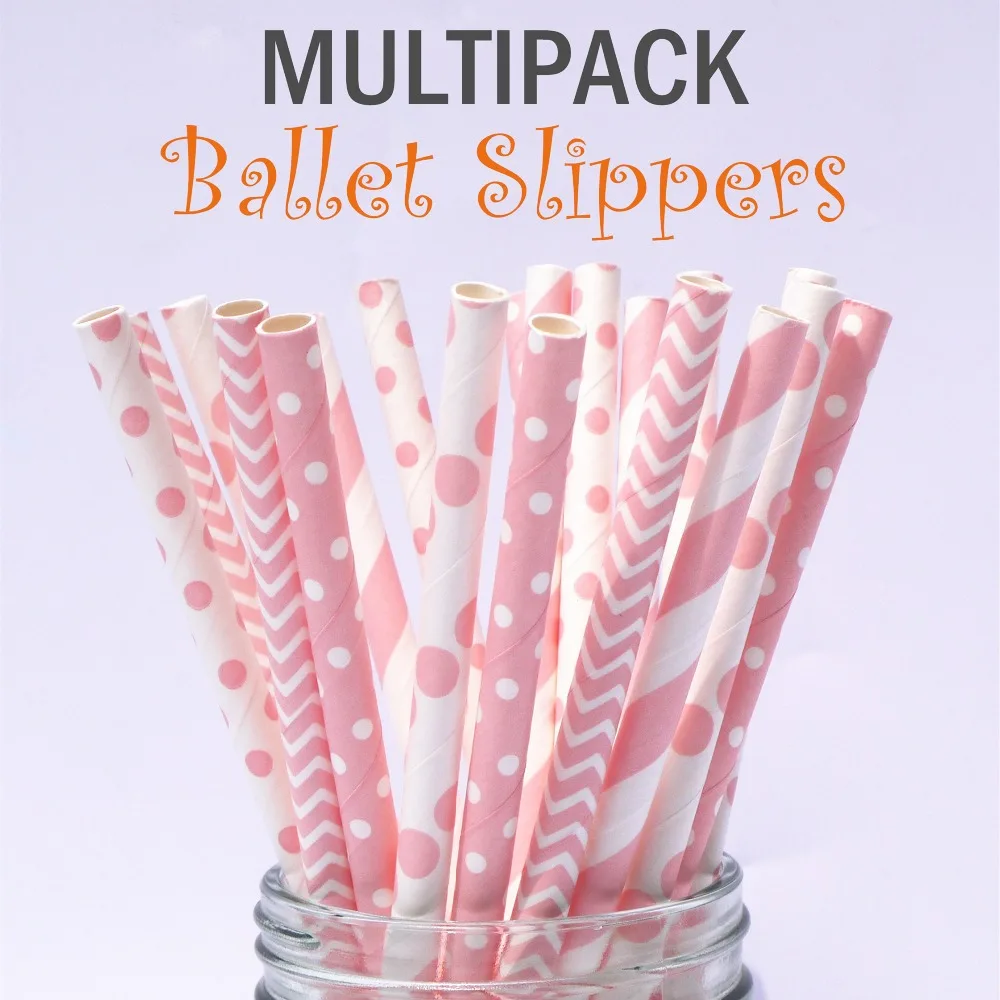 25 Pcs Mixed Pink Style Paper Straw Colorful Wedding Best Choice Decoration Supplies Party Coffee Disposable Environmentally
