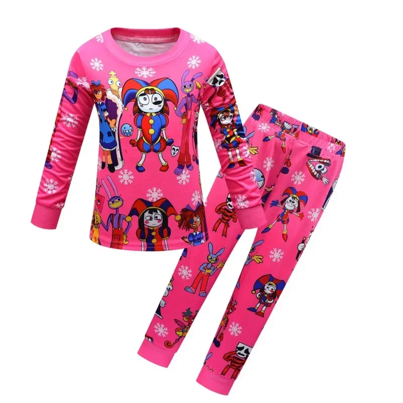Circo digitale Pigiama per bambini Ragazze Pomni Vestiti Pantaloni Set Cartoon Indumenti da notte Pigiama per bambini per ragazzo Bambino Abiti per bambini Pigiama