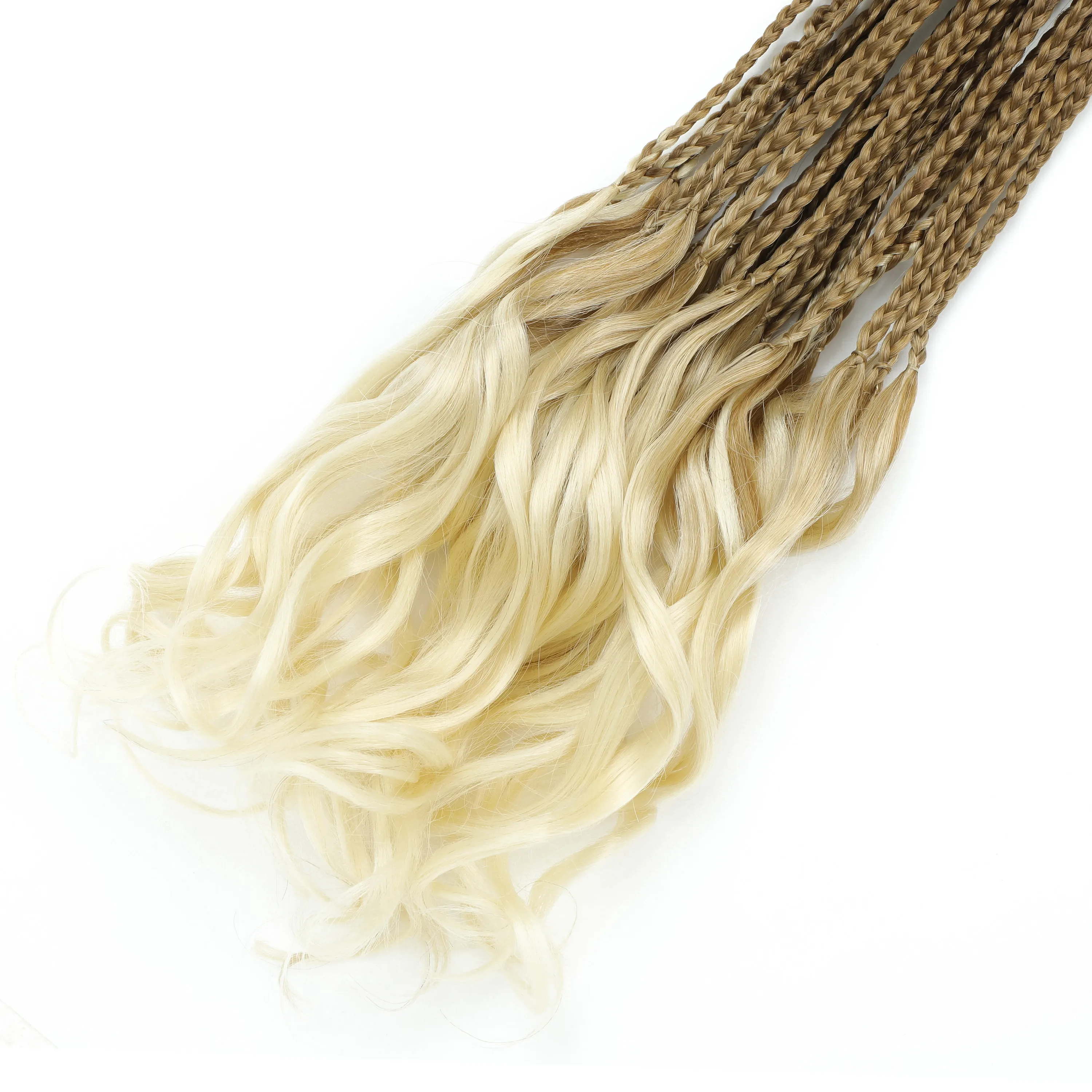 18 Zoll Französische Locken Box Braids Häkelhaar Synthetische Flechthaarverlängerungen mit gelockten Enden Boho-Schutzstil Vorgefertigt Schwarz für Frauen – Detail 5