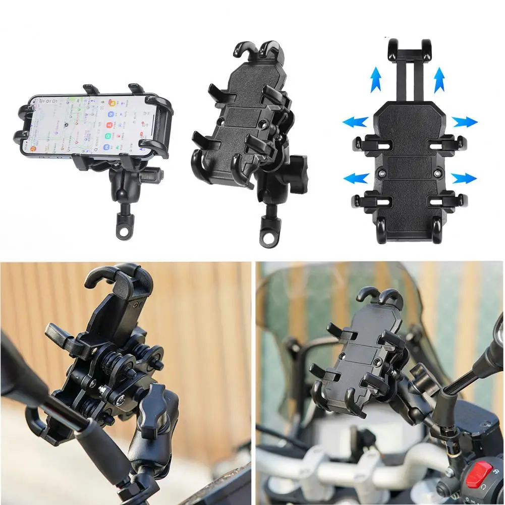 Motorcycle Handlebar Mobile Phone Holder Shockproof Anti-slip Adjustable Navigation Phone Stand Phone Mount Scooter Phone Rack