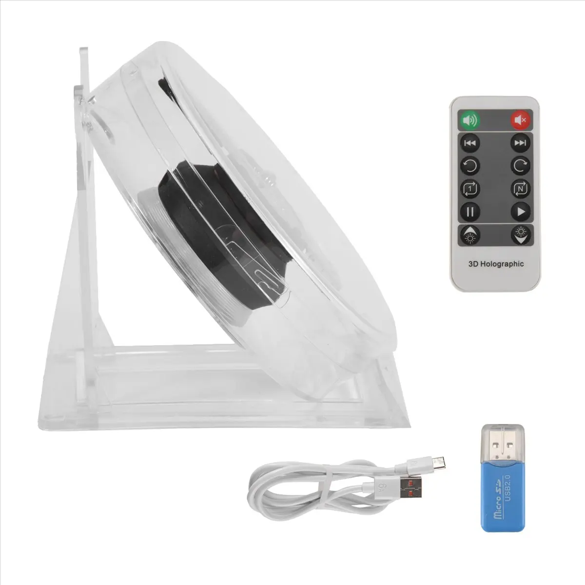 ABCL 3D Fan Hologram Projector Desktop LED Sign Holographic Lamp Player Remote Display Support Images and Video