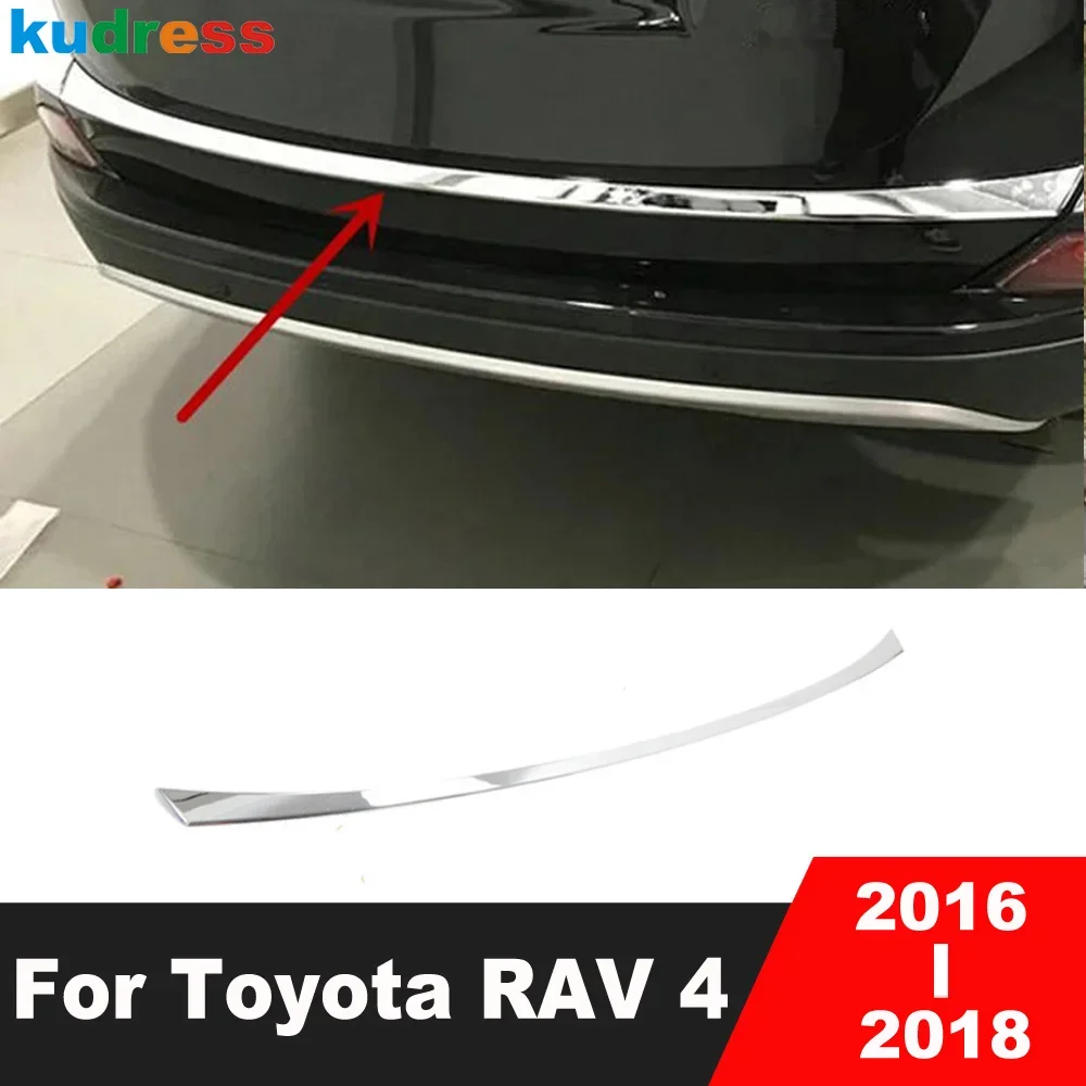 For Toyota RAV4 RAV 4 2016 2017 2018 ABS Chrome Rear Trunk Lid Cover Trim Tail Gate Door Molding Garnish Strip Car Accessories