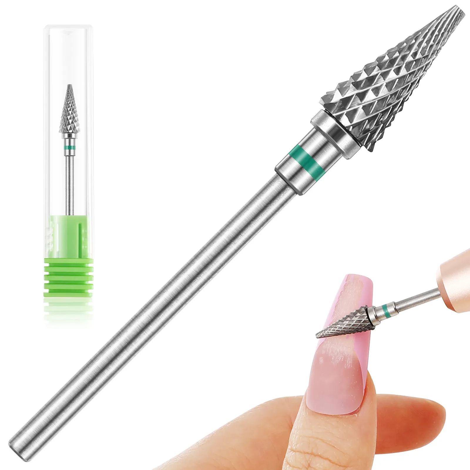 Tungsten Steel Nail Drill Bit Precision Tapered Design Grinding Polishing File Bit for Manicure Pedicure Nail Art Machines Gel