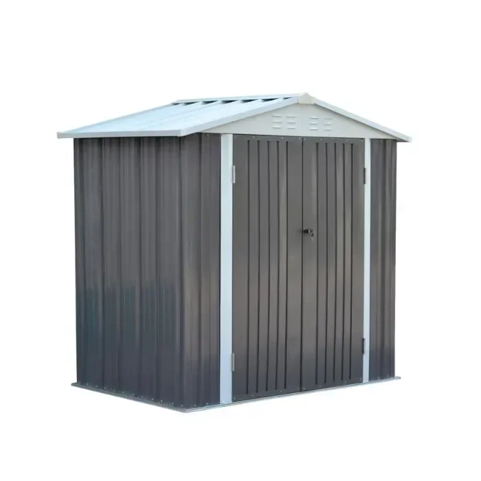Galvanized Steel Shed Outdoor Storage Metal Garden Shed with Peak Style Roof