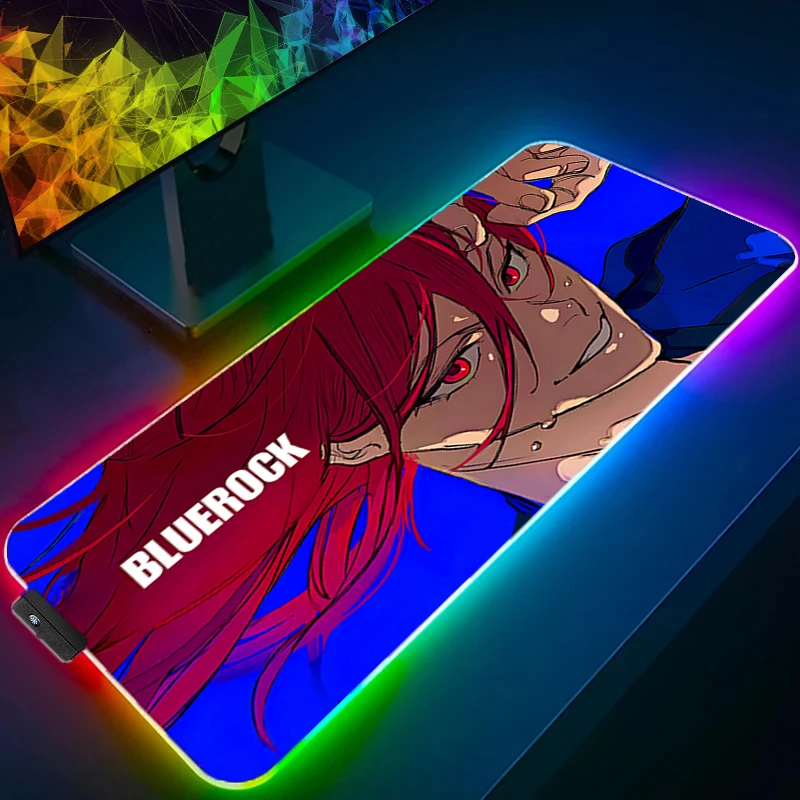 لوحة ماوس RGB B-قفل أزرق تصميم فريد من نوعه لوحة ماوس متوهجة تضيف سحرًا إلى مكتبك لوحة ماوس أساسية بسيطة XXL للعمل #5