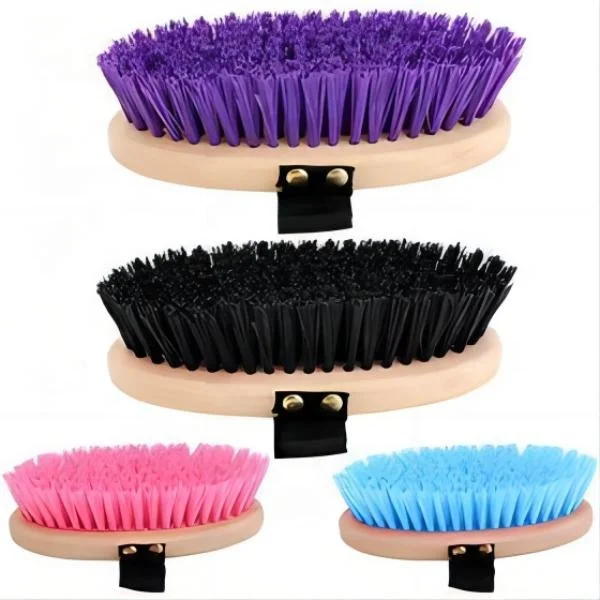 Factory Wholesale Wooden Body Brush for Horse and Pet Care Classical Design