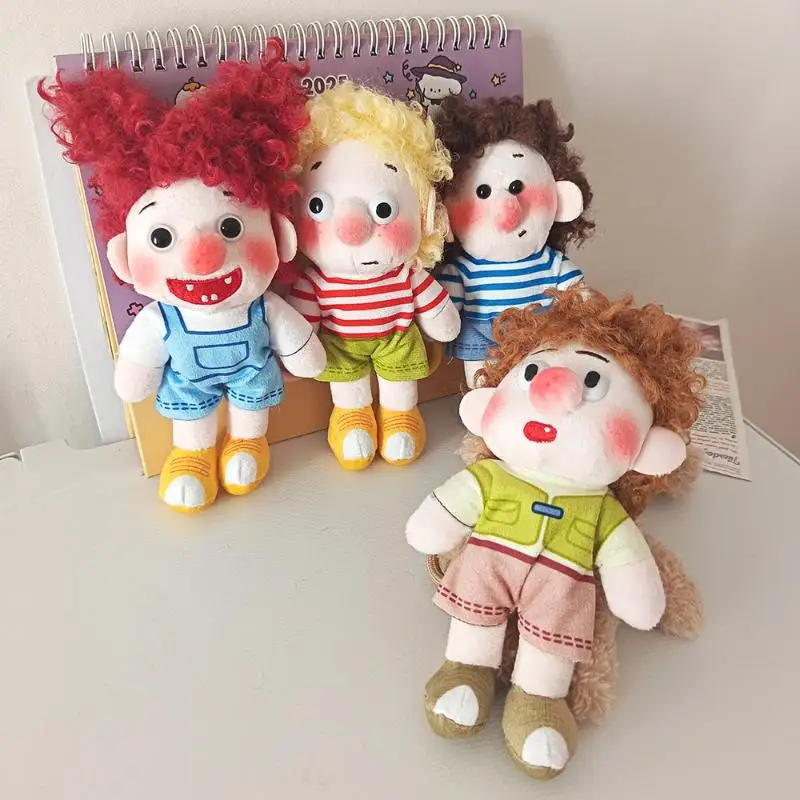 Soft Curly Hair Plush Doll Keychain Adorable Cartoon Design Pendant 1Pcs Lightweight Bag Charm for Holiday Small Gifts