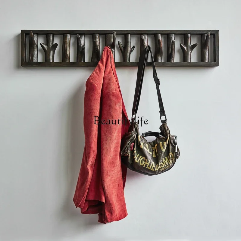 

02 ls 18Imported monkey wood solid wood coat rack wall hanging wall wall hanging hanger behind door