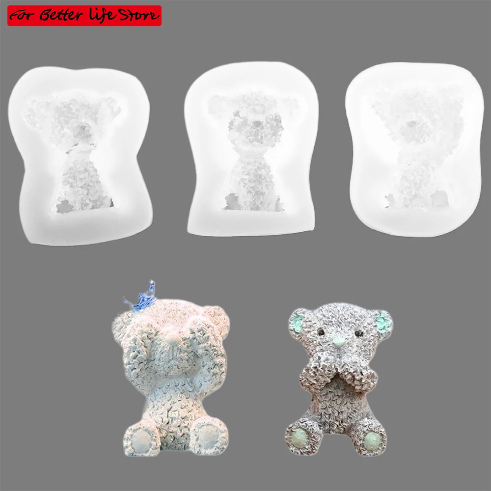 

1piece DIY Crystal Drop Glue Three-Dimensional Mold Geometric Bear Small Deer Puppy Silicone Mold Home Decoration Making Mold