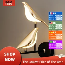 Nordic Bird Sconce tavolo da pranzo cucina appeso luci a Led bagno camera da letto comodino lampade da parete per interni per la stanza elettrodomestico