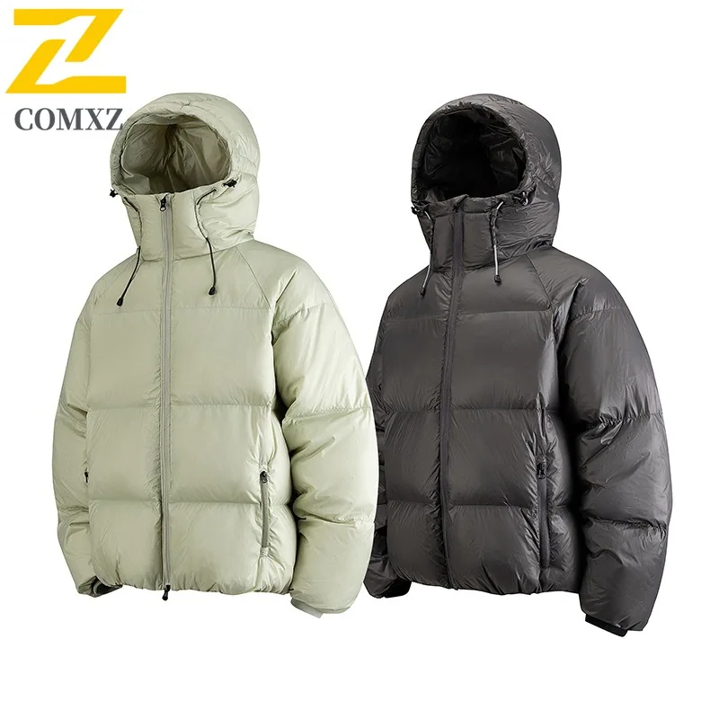 COMXZ nouveau unisexe léger doudoune 90% duvet de canard hiver extérieur thermique manteau à capuche mode décontracté coupe-vent manteau bouffant