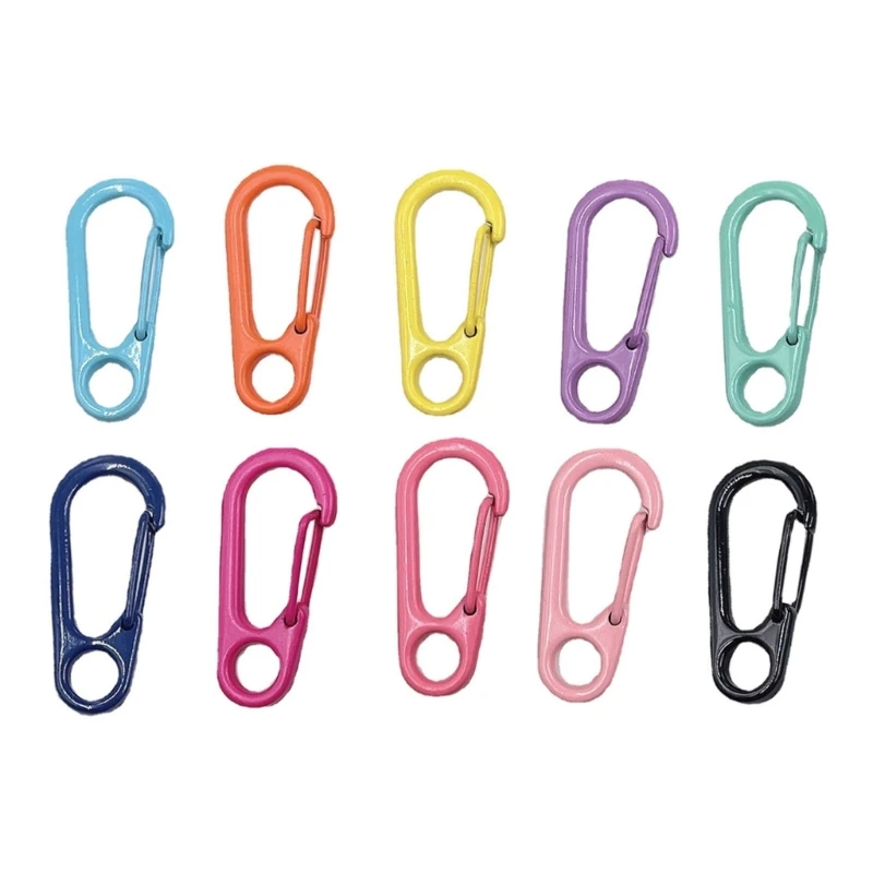 10pack Backpacks Dog Leashes Carabiner Small Spring Hook Multicolor Carabiner for Paracord Key and Outdoor Gears