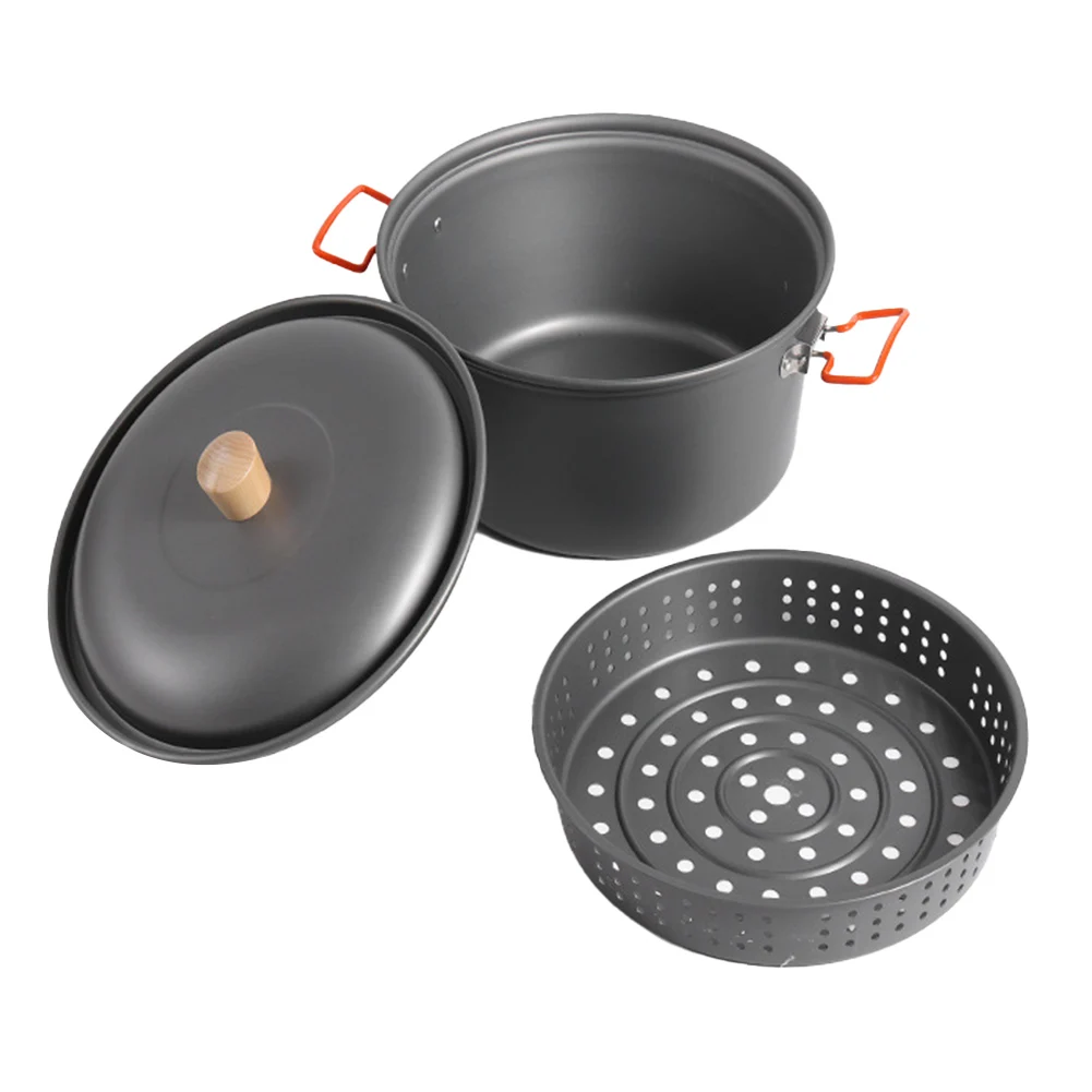 

1 Pot Portable Stew And Boil Pot 7.5L For Camping And Picnics For Stewing And Boiling During Outdoor ActivitiesAluminum Dual Use
