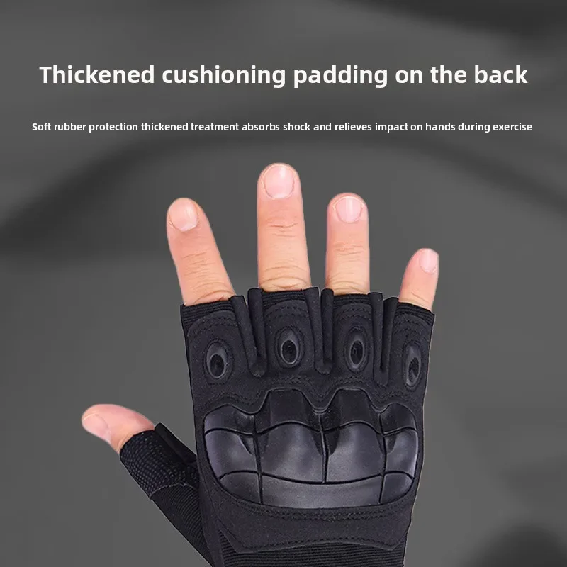 Tactical Fingerless Gloves Men Sports Training Cycling Protection Autumn Winter Mountaineering Combat Wear Resistant Gloves