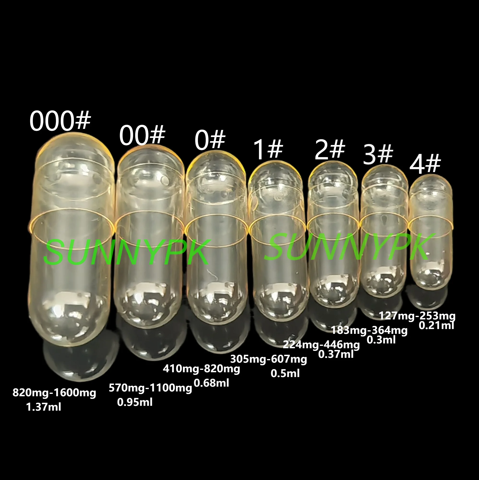 

1000PCS 000#00#0#1#2#3#4! Empty Capsules,Medical Capsule,Hard Gelatin Hollow Capsule,Packing,Pill Case for Powder,Granule,Pallet