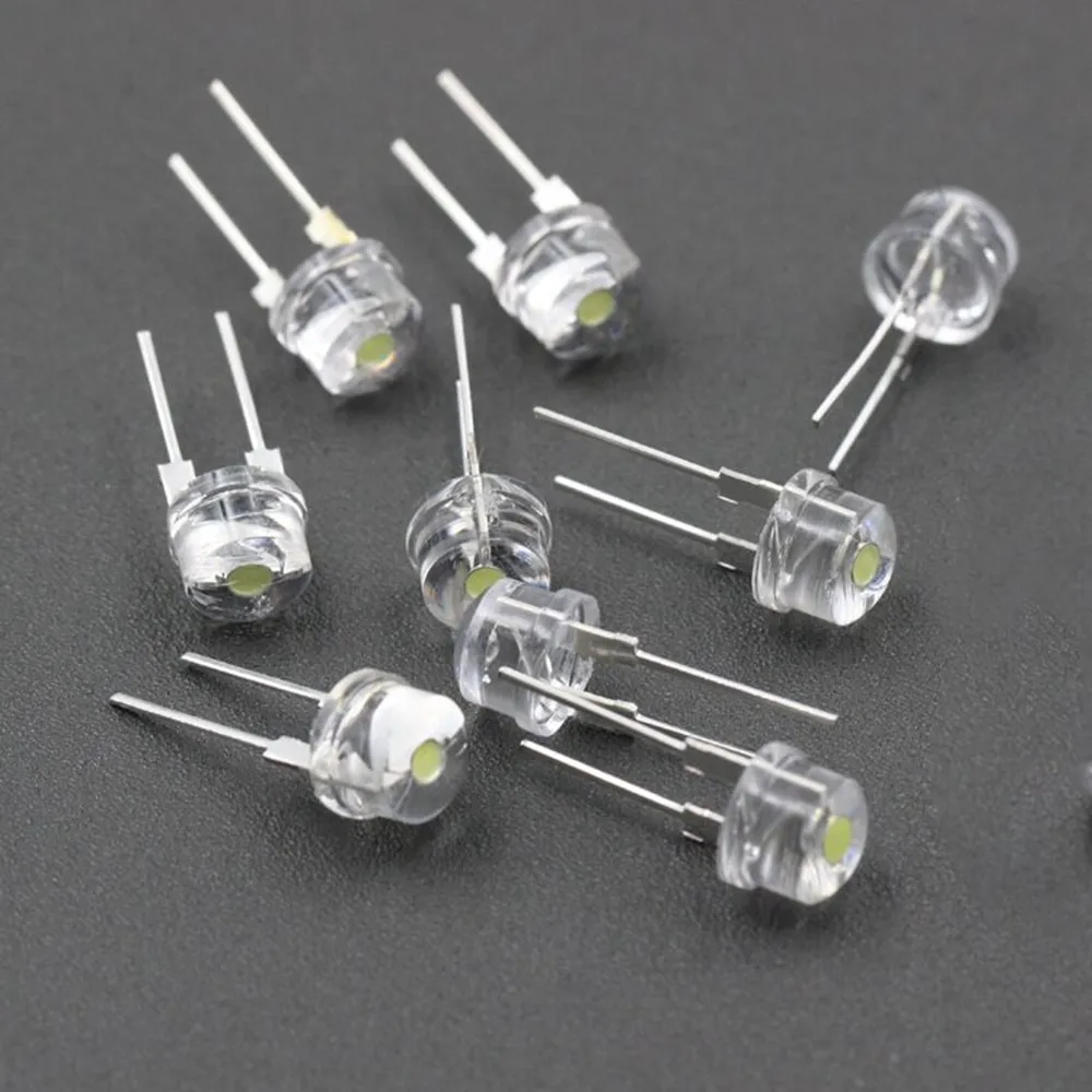 

500pcs/Lot LED 8MM F8 Warm White / White 0.25W Super Big Chip Bright Strawhat Light Emitting Diode Chandelier Crystal Lamp DIP