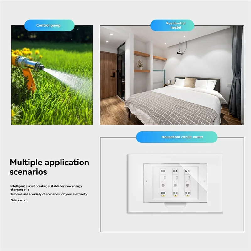 A52T Tuya Wifi Smart Circuit Breaker 40A Electricity Monitor V0 Fireproof Retardant APP Control Compatible Withalexa