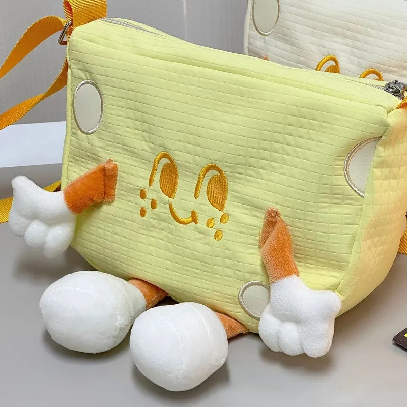 Xiuya Cute Cheese Womens Shoulder Bag Nylon Casual Japanese Fashion College Style Fashion Messenger Bag Kawaii Designer Handbag