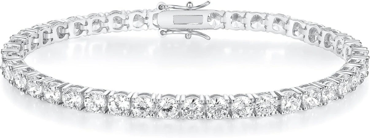 Fabrikpreis S925 Sterling Silber 3/4/5mm D Farbe VVS1 Moissanit Diamant Tennis-Armband für Männer und Frauen mit GRA – Detail 6