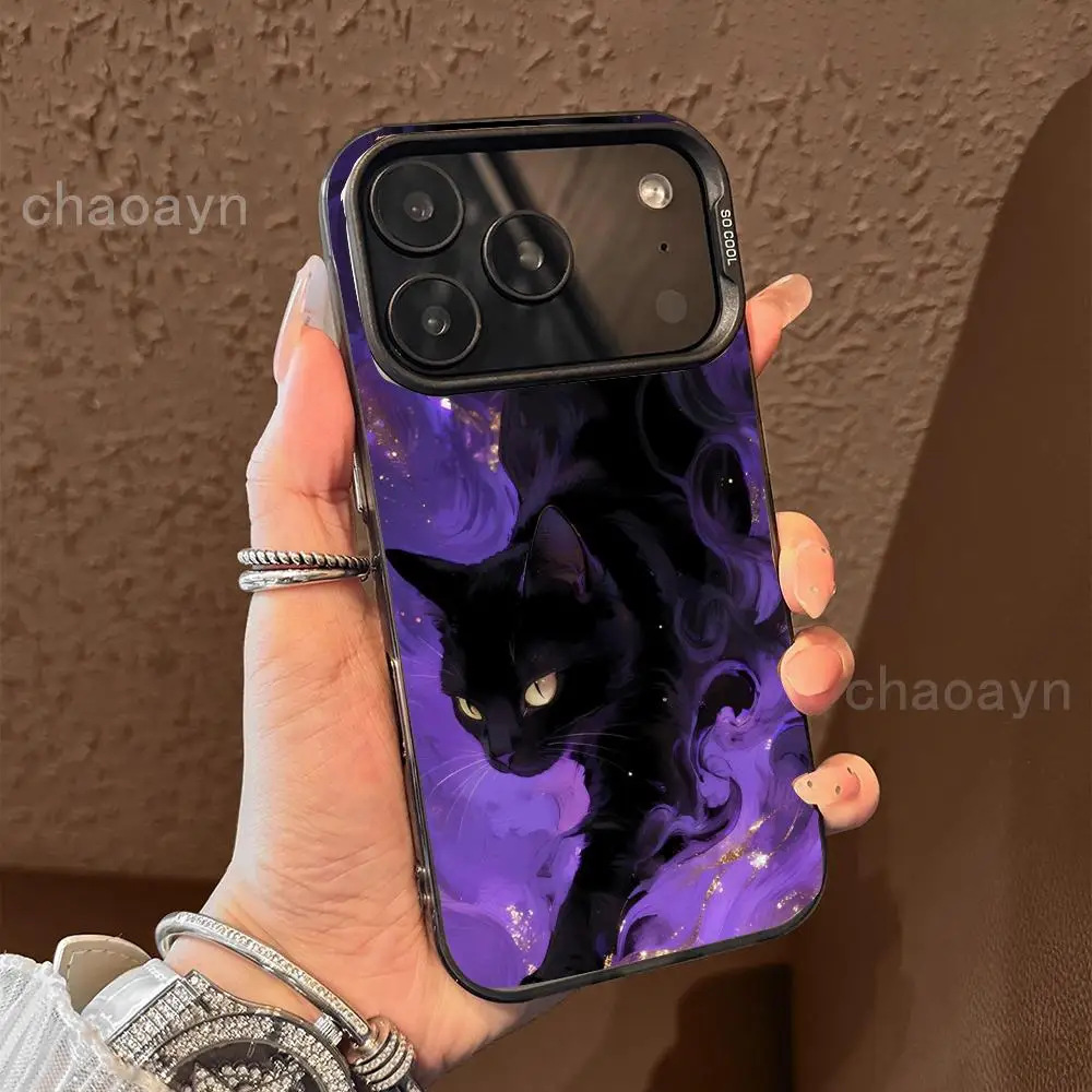 

Black cat pattern Phone Case case for iPhone17 16 15 14 13 12 11 Pro/ Max/Plus shock-proof rear cover anti-fingerprint