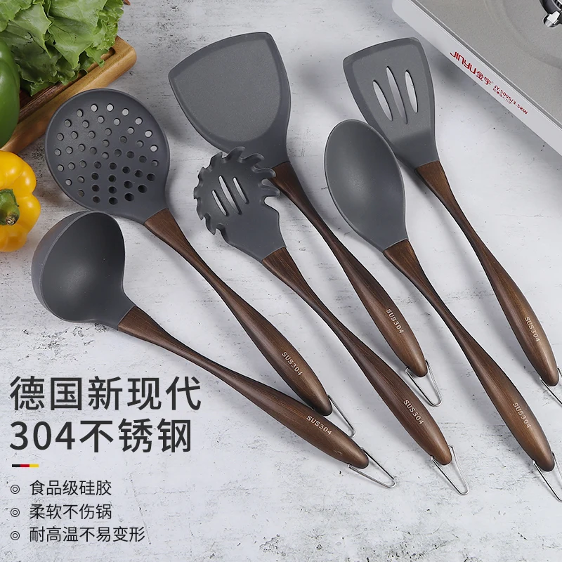 Silicone shovel nonstick wok special Stir-fry spatula spoon household high temperature resistant colander soup spoon spatula set