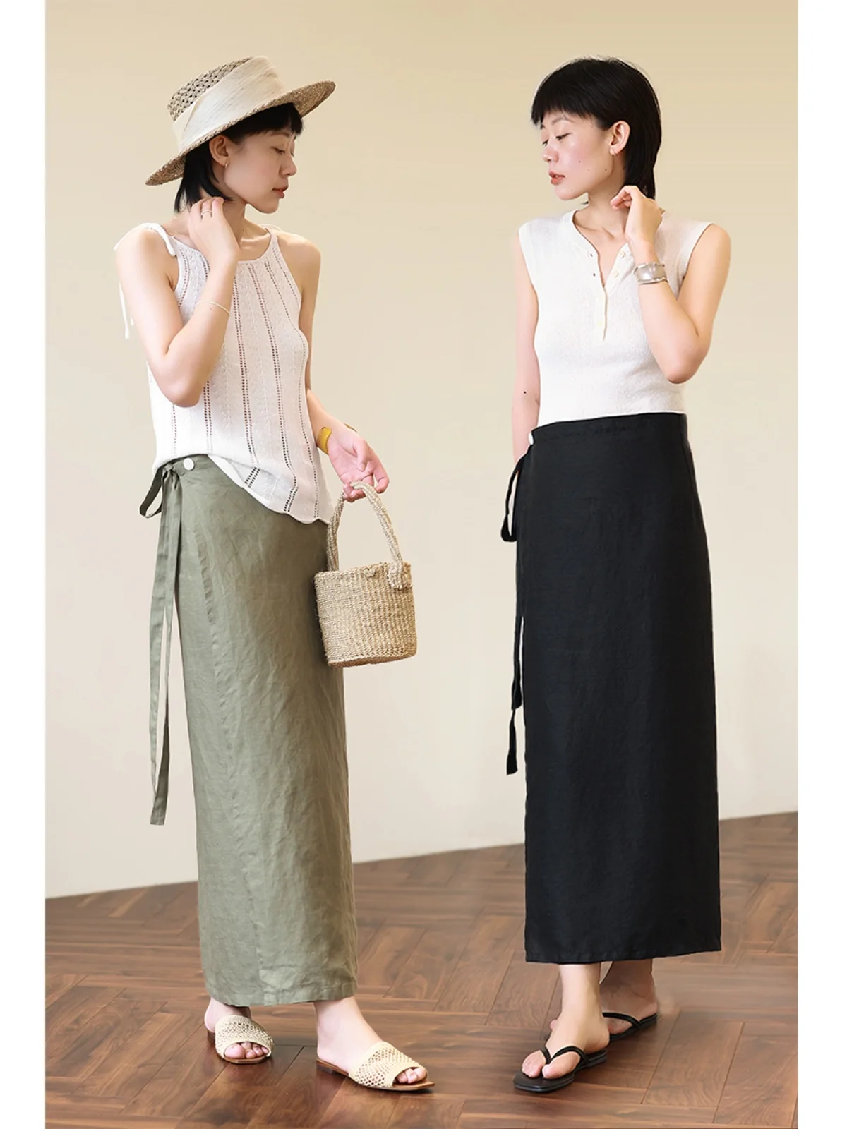 

Охлаждающая дышащая юбка-миди А-силуэта с высокой талией Han Han Lin, облегающая, повседневная, для работы и отдыха