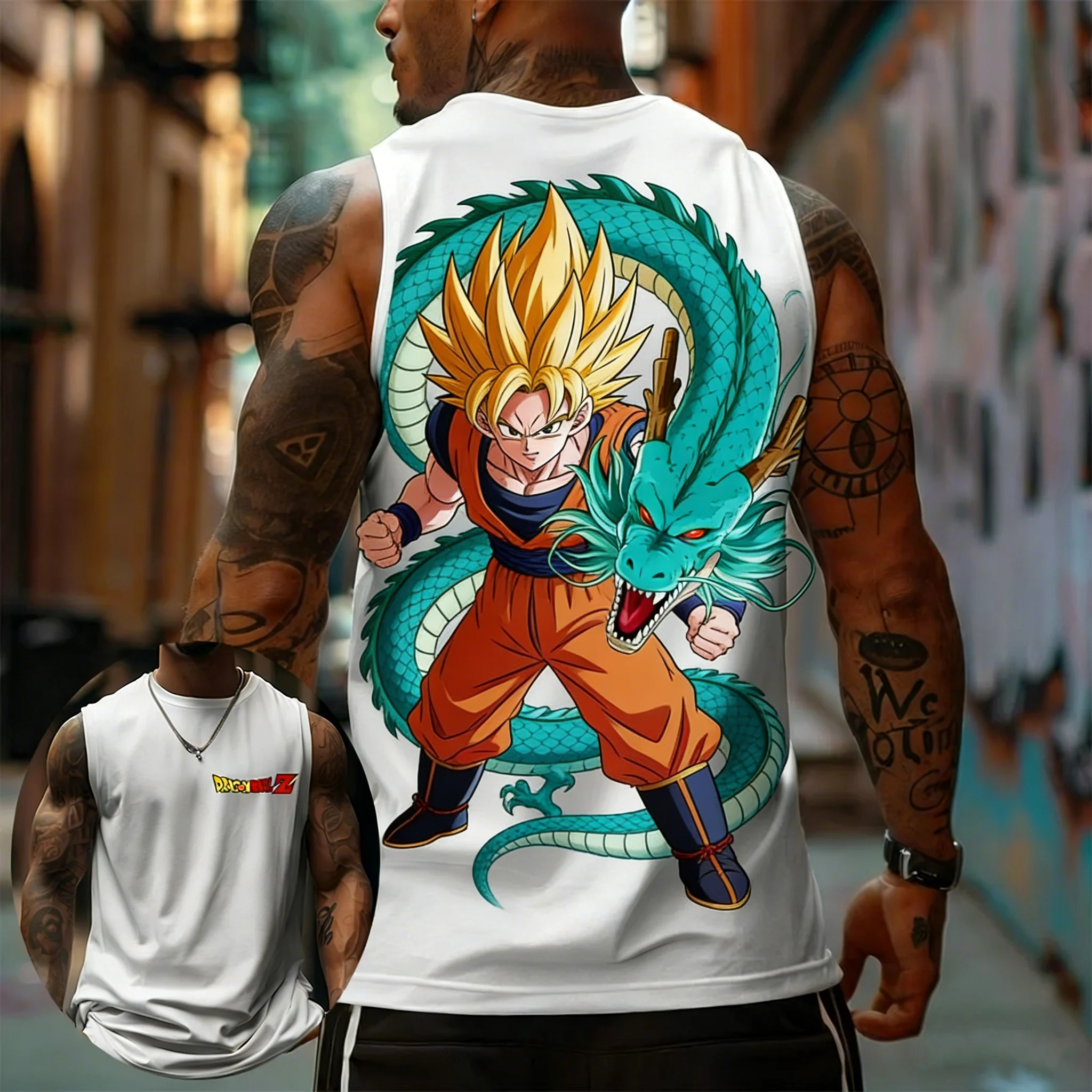 

Мужская летняя майка Super Saiyan Thor Goku, аниме Dragon Ball, в стиле фитнес, повседневная спортивная одежда больших размеров, футболка без рукавов