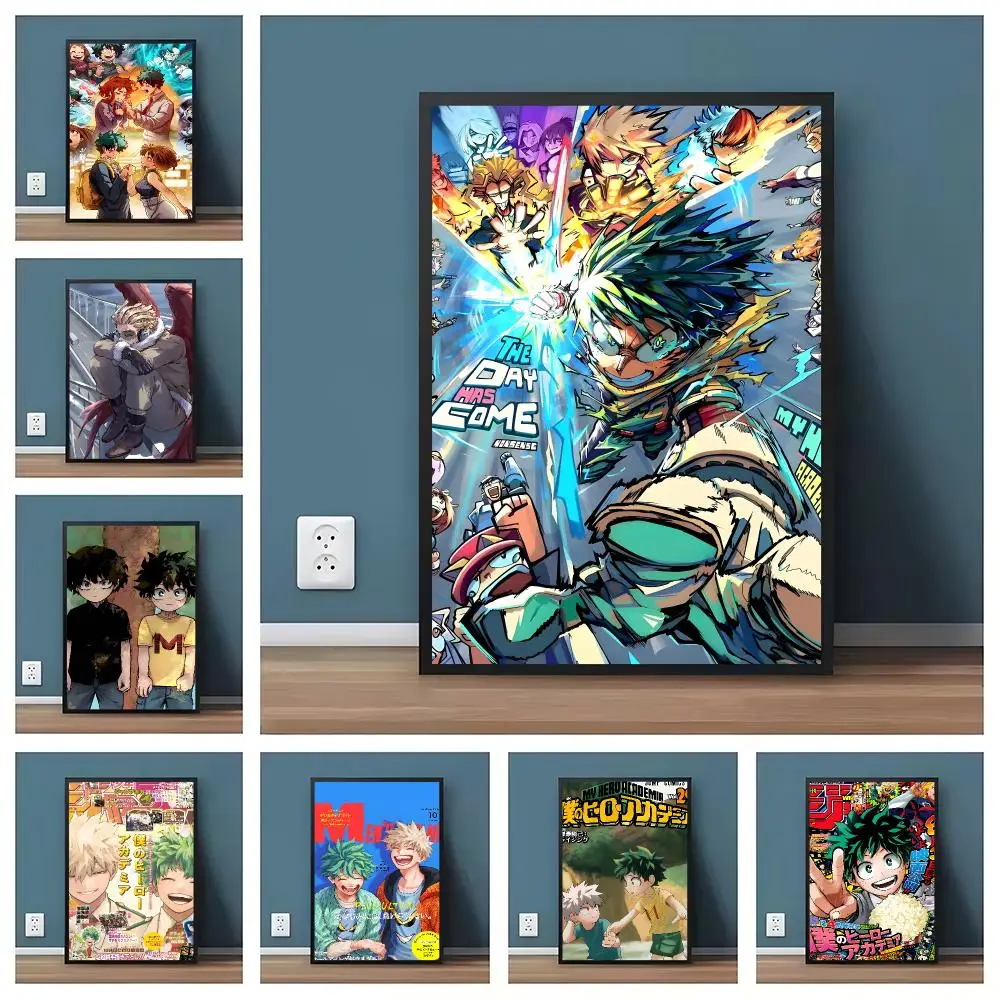 Japanese Anime M-My Hero Academia Poster Pegatina artistica HD autoadhesiva impermeable para salon dormitorio