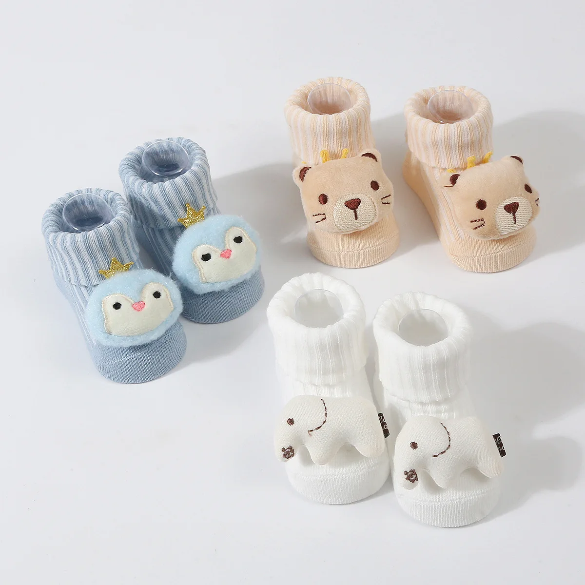 

10 Pairs Newborn Socks Cute Cartoon Bear Elephant Soft Cotton Warm Middle Tube Socks for Boy Girl Newborn Anti-Cold Sleep Socks