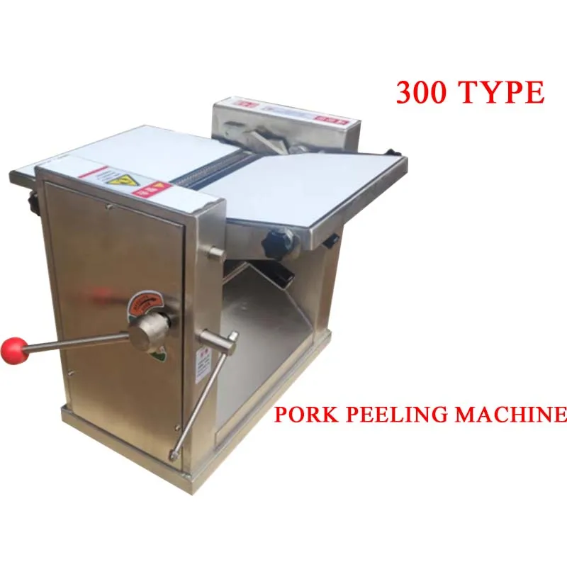 Electric Stainless Steel 300 Type Pork Skin Stripping Machine Fast Speed Thickness Adjustable Commercial Household Pork Peeler