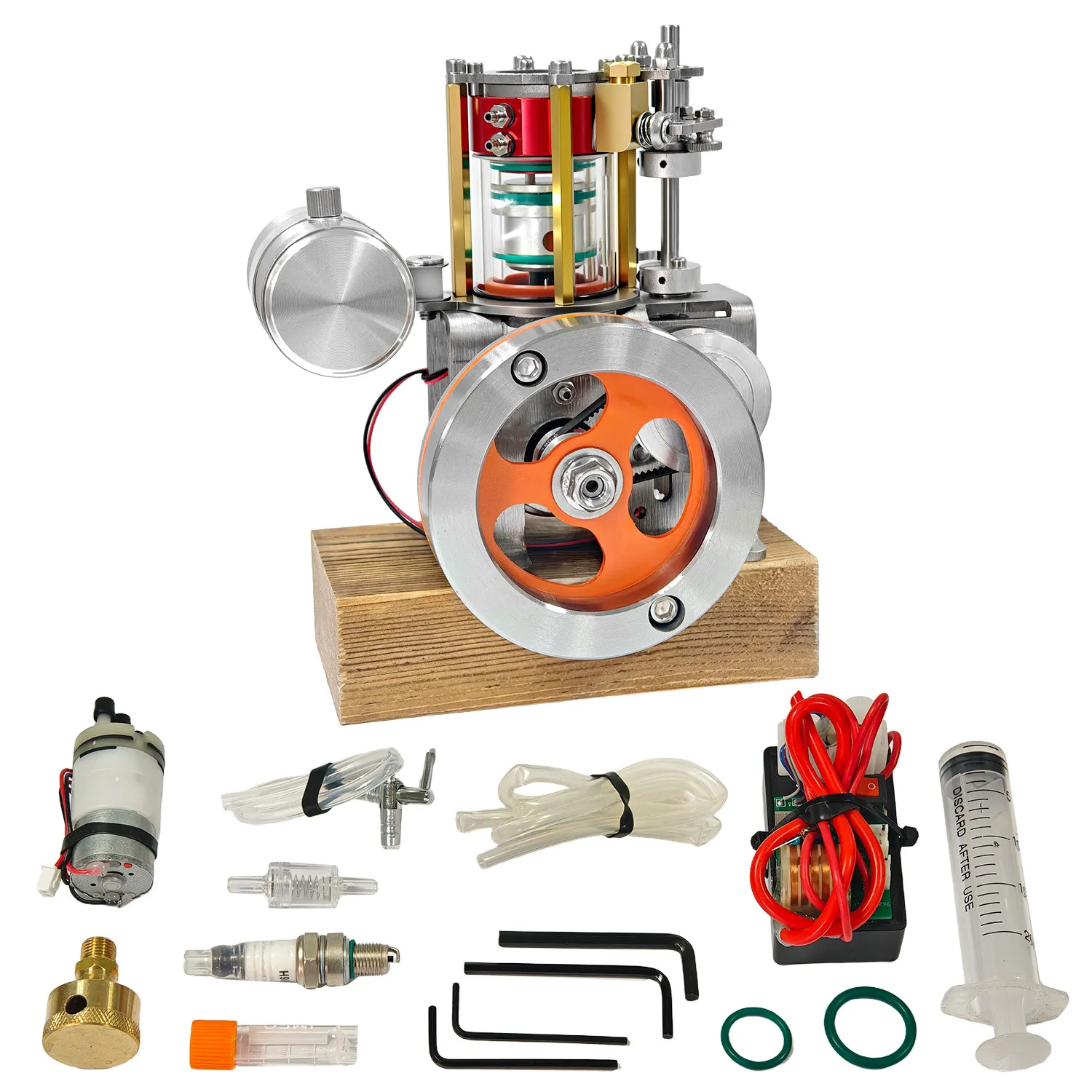 Transparent Single Cylinder Engine Model Movable Alcohol Fuel Mini Engine