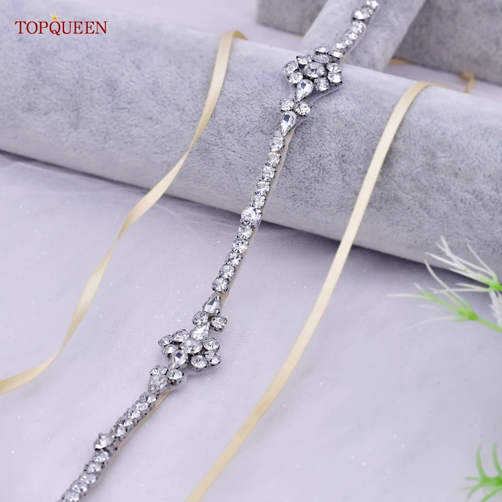 TOPQUEEN S59 cintura sottile con strass abito da sera da sera da donna Sash accessori da sposa da sposa cintura per abiti da ragazza quotidiana