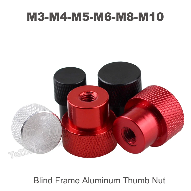 M3 M4 M5 M6 M8 M10 Aluminum Profile Hand Tighten Thumb Nut Blind Frame  Adjust Clamping Knob Manual Nut Screw Bolt Cap Anodized