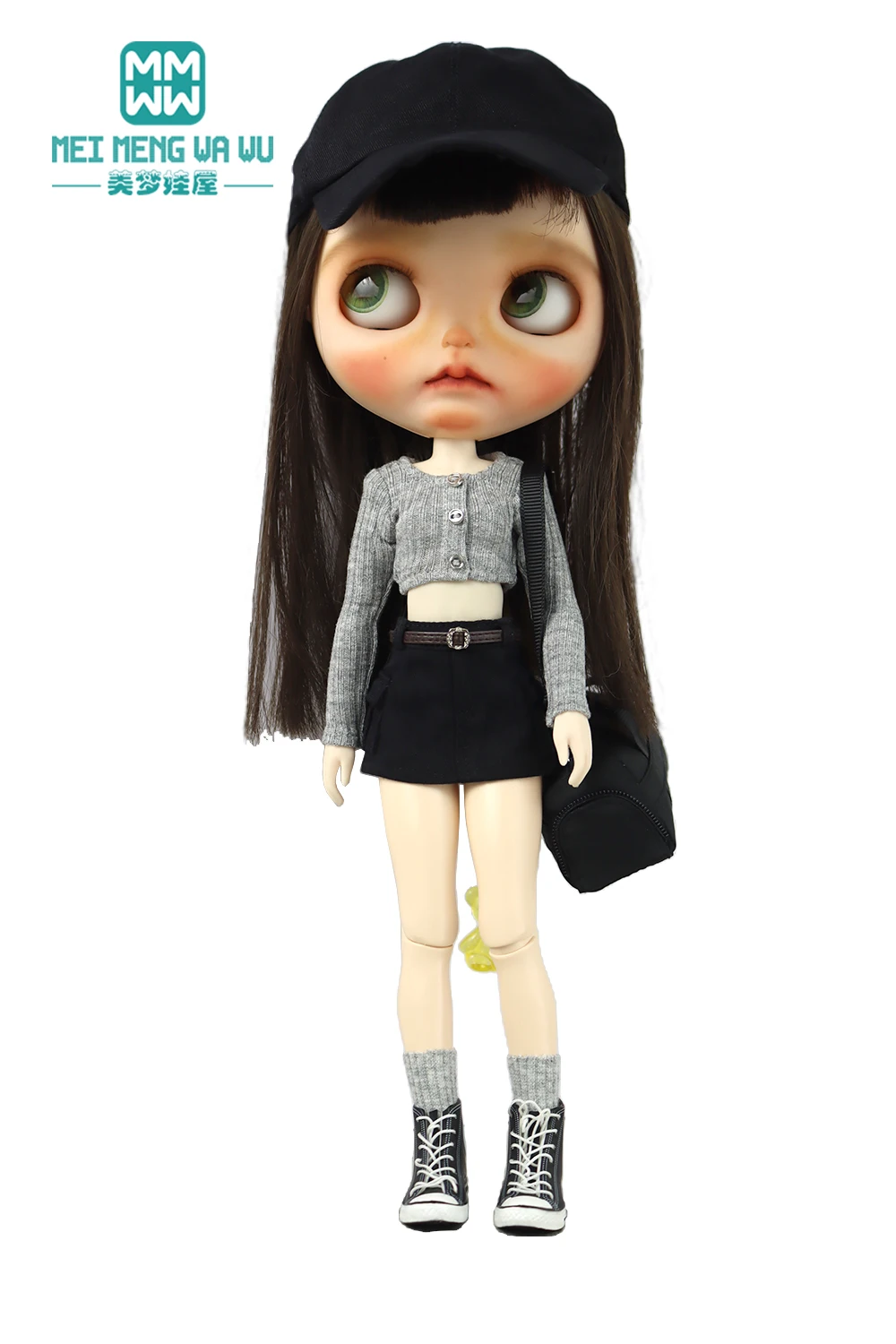28 cm Blyth-Puppenkleidung, modische bonbonfarbene Blusen, Mini-Jeansröcke für OB23 OB24 Azone-Puppenzubehör – Detail 4