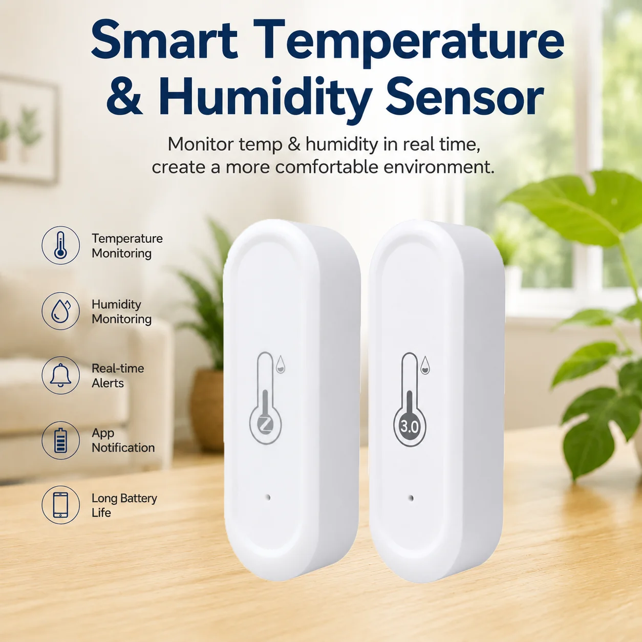 IP65 Wasserdichter Zigbee Temperatur- und Feuchtigkeitssensor für den Außenbereich, APP-Fernüberwachung, kompatibel mit Google Home und Smart Life