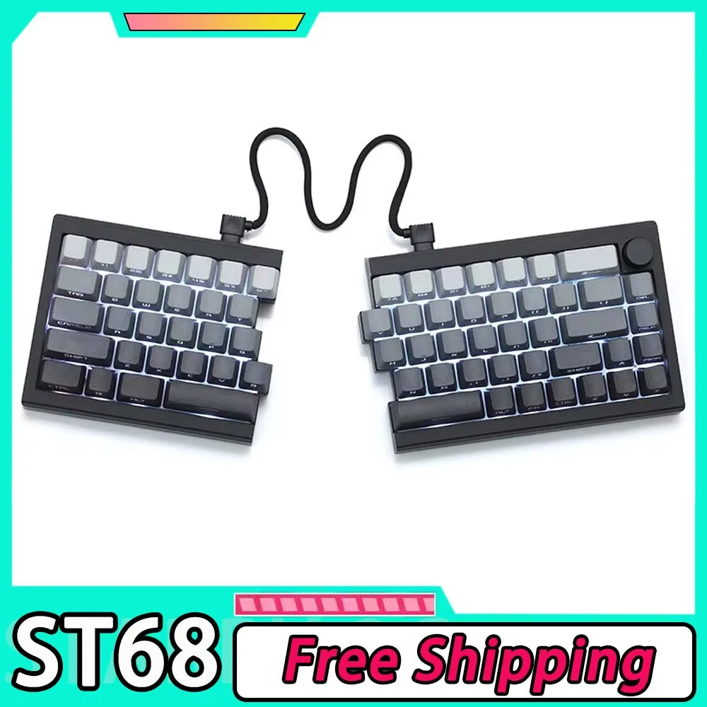 Zuohe St68 Split Mechanical Keyboard 3mode USB/2.4G/Bluetooth Wireless Split Keyboard Customize Gaming QMK Zornher Keyboard Gift