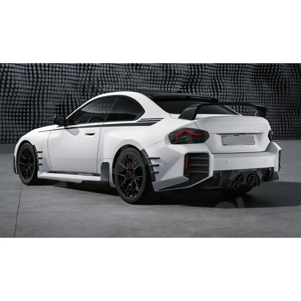 JMCARCOOL ألياف الكربون الناشر الخلفي حافة مصد السيارة الفاصل المخرج الأوسط لسيارات BMW M2 G87 2023 + Bodykits