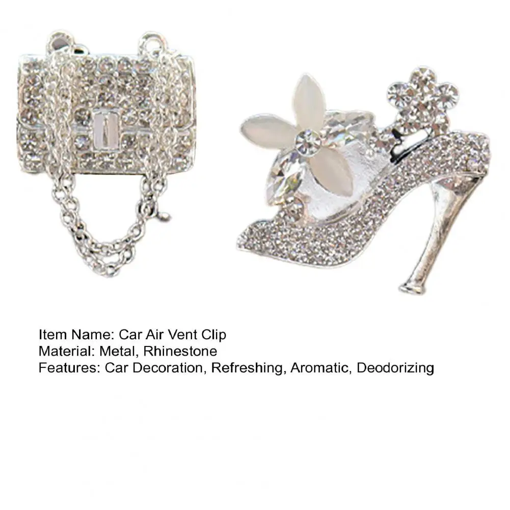 عالية الكعب سيارة العطور كليب ، شكل حقيبة يد ، لامعة حجر الراين ، السيارات منفذ الهواء المعطر ، مقطع العطور ، اكسسوارات السيارات الداخلية