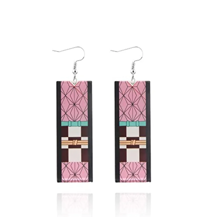 Pendientes Tanjiro - Pendientes de Anime Hanafuda, Joyería de Cosplay, Regalos para Mujeres Fans
