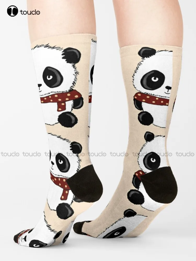 Cute Panda Cute, Animal, Friendly, Panda, Red Panda, Save Pandas Socks Black Socks Unisex Adult Teen Youth Socks Gift Retro Art