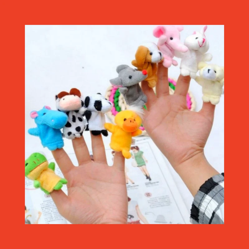 Jouets en peluche pour bébé, animaux de dessin animé, compagnie familiale, jeu de rôle, conte, jeu de puzzle de poupée, 1 ensemble de 10 pièces