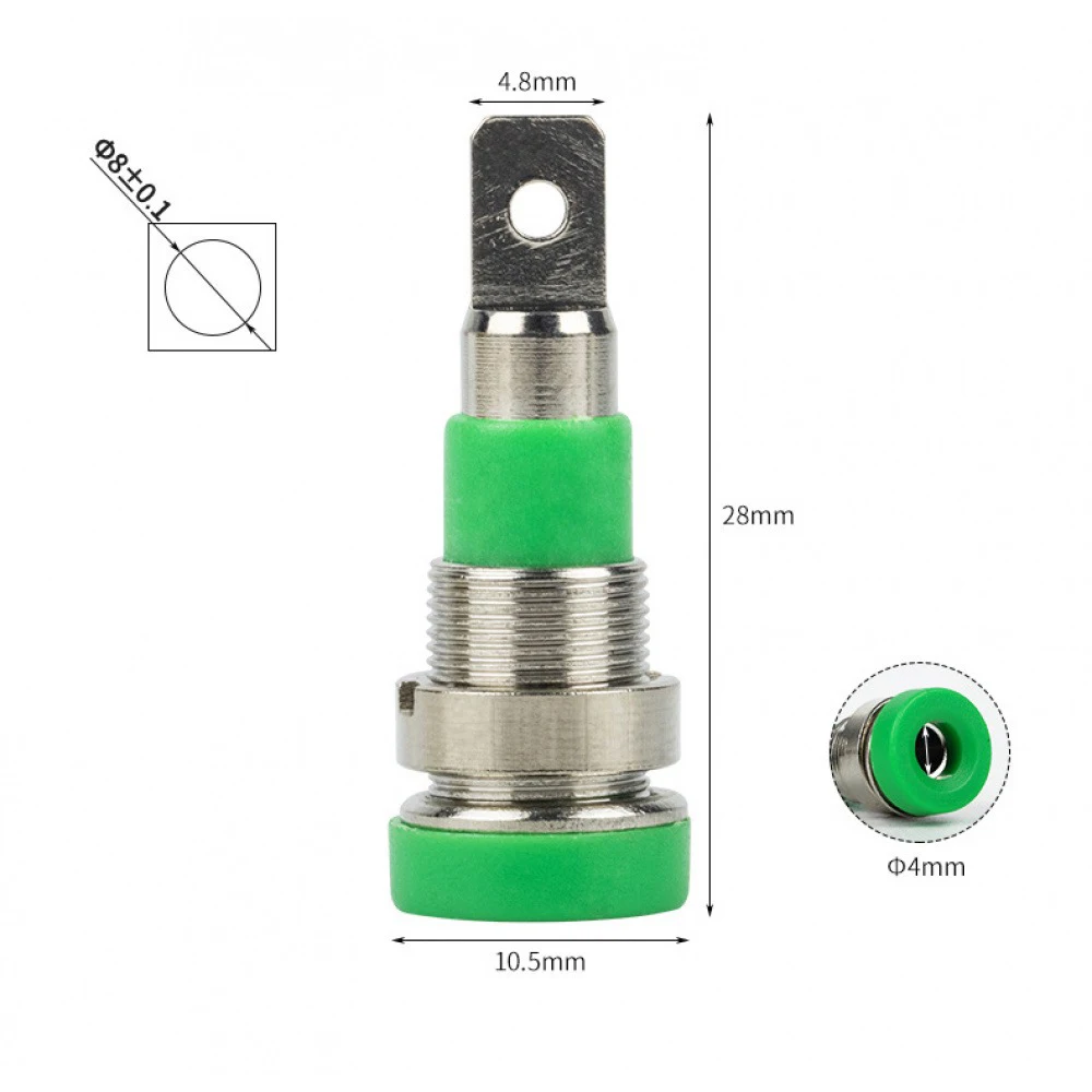 

5PCS 4mm Banana Plug Nickel-plated Copper Terminal Power Test Lead Copper Socket Banana Plug Connection Terminal Post