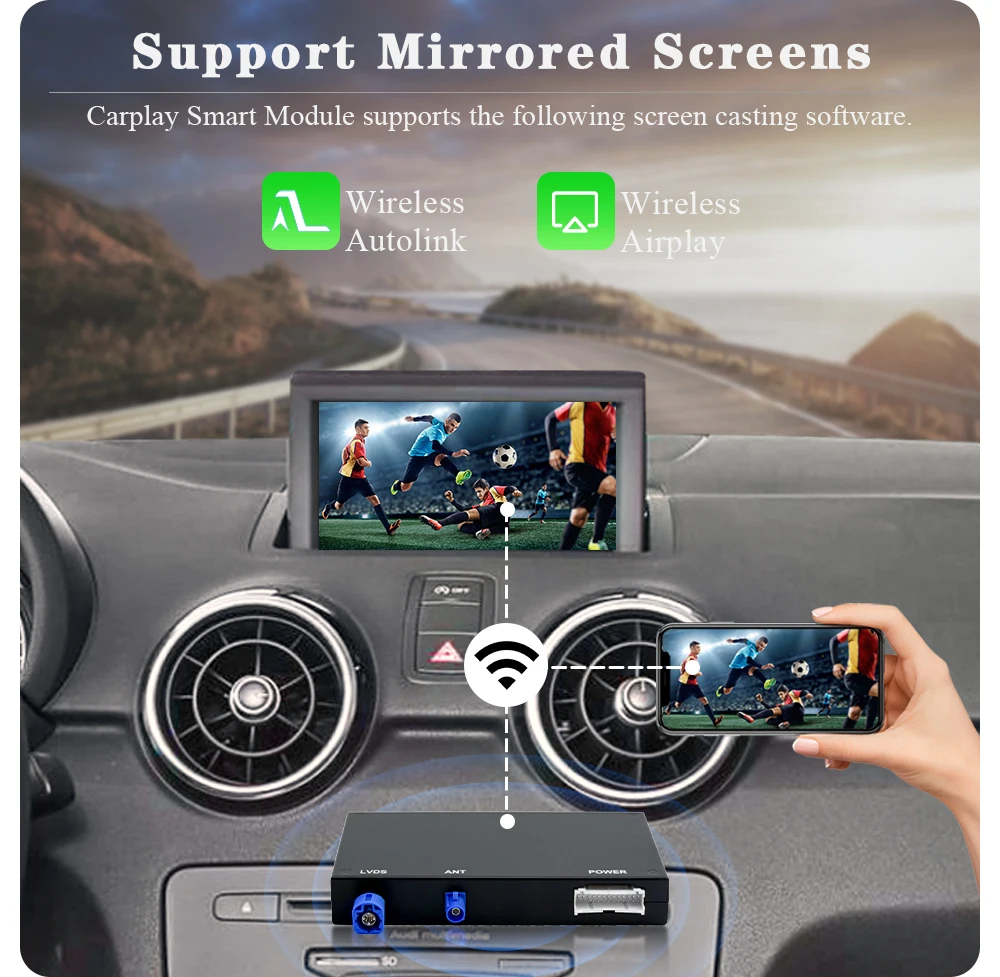 AUTOTOP Linux Wireless CarPlay Interface Box für Audi A1 Q3 2012-2018 mit Spiegel LinkaAirPlay Android Auto GPS Navigation BT – Detail 4