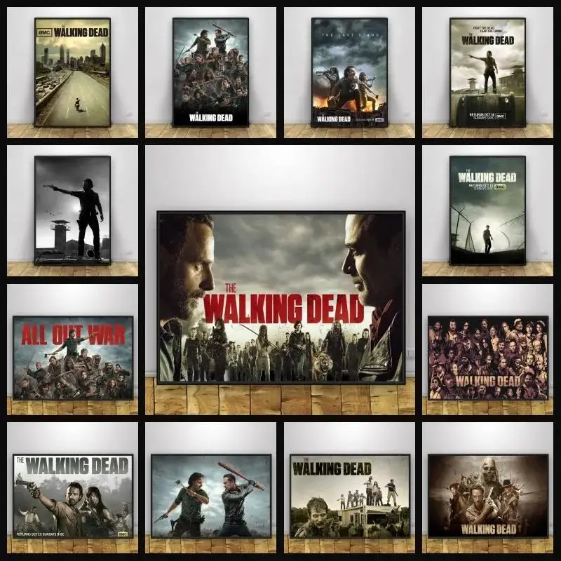 The Walking Dead Zombie Movie High-Quality Canvas Art Poster, Living Room Decorative Wall Print Picture