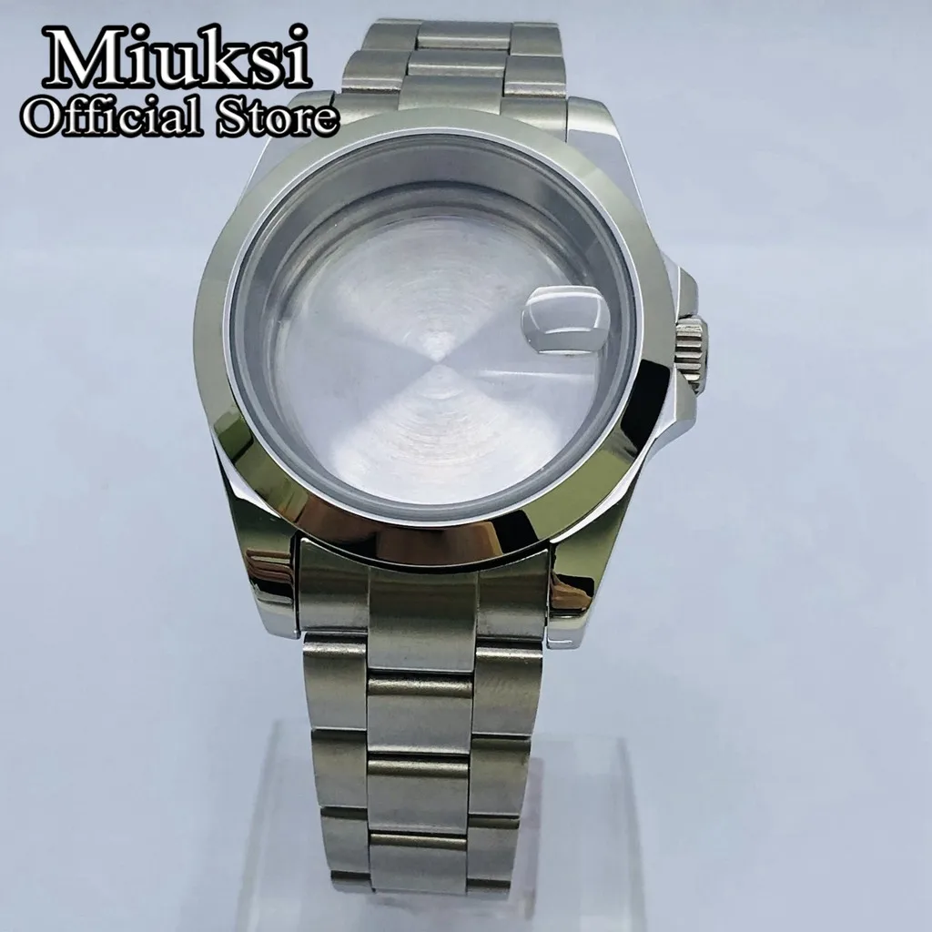 Miuksi 36mm/40mm silver watch case sapphire glass fit NH35 NH36 NH34 ETA2824 PT5000 movement