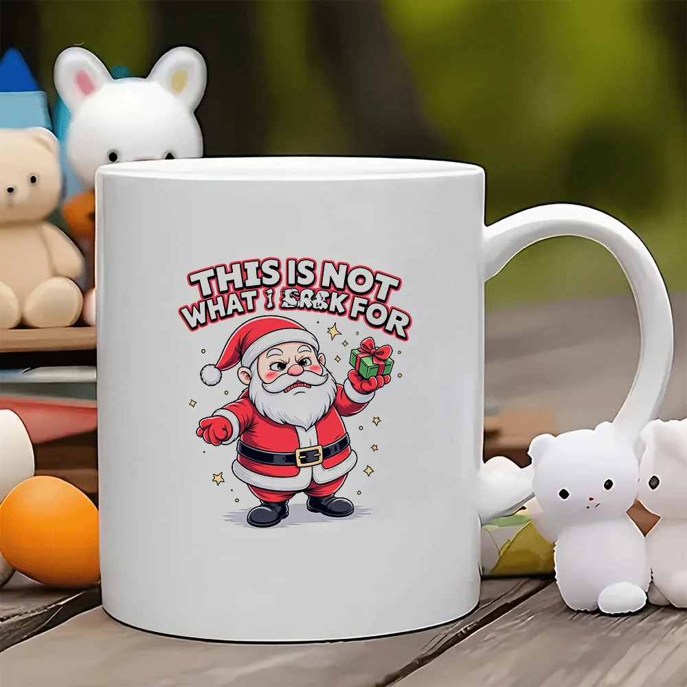 

11oz Cup + Santa Claus Cartoon Cup + Christmas Gift - Kids Water Bottle Family Office Coffee Cup Creative Gift