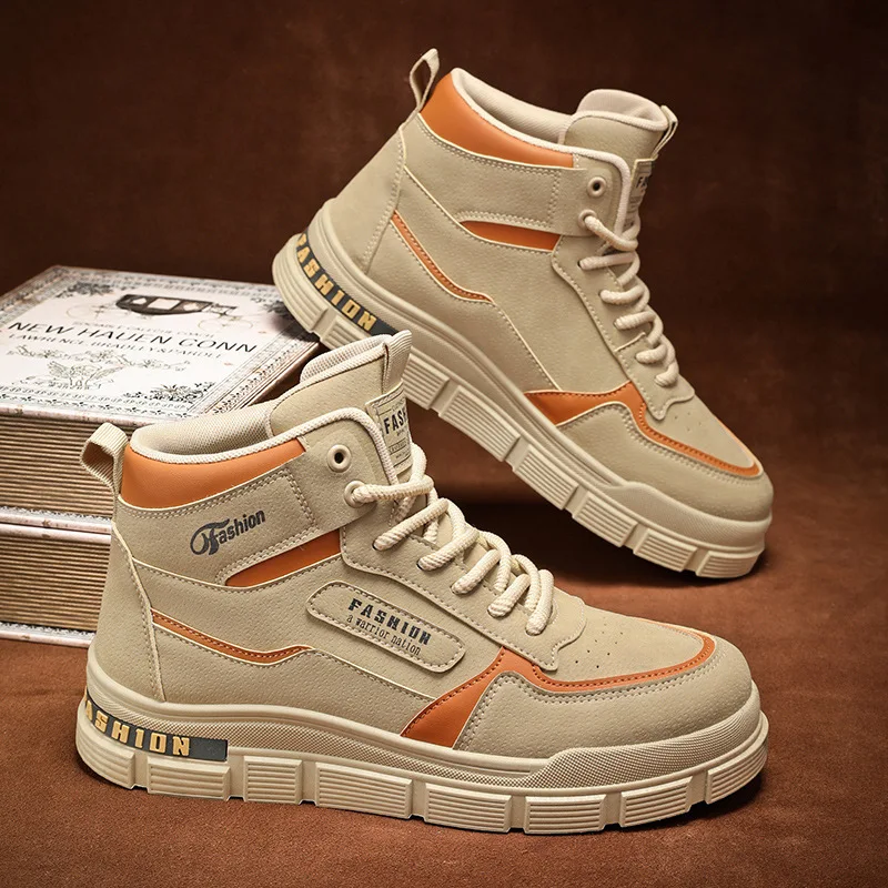 

New Men's Desert Boots High Quality Outdoor Non-slip Hiking Boots Men's Designer Casual All-match Platform Motorcycle Boots 2025