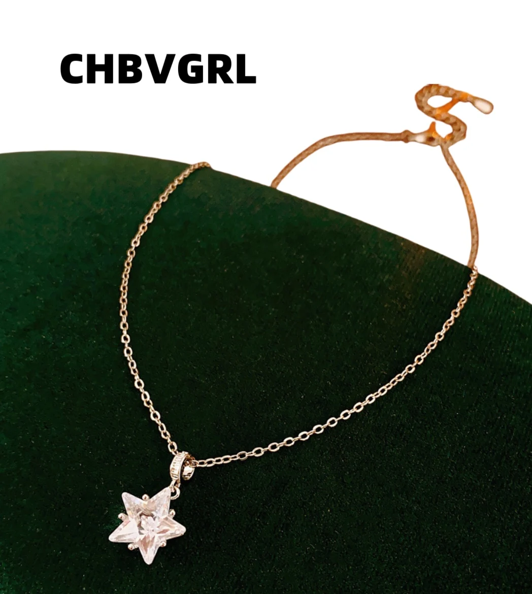 

popular in Japan and South Korea, fashionable multi-functional star zircon necklace, simple collar chain, with luxurious
